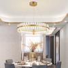 Modern LED Chandeliers for Living Room Ring Crystal Light Chandelier Dining Room Cristal Hanging Lamp Lustre Luminaires Fixtures