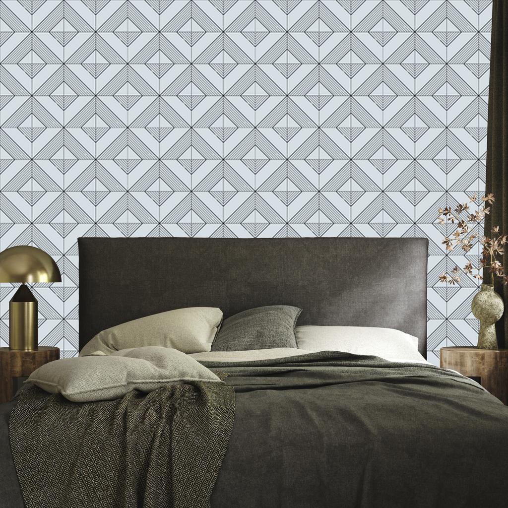 Geometric Diamonds Light Gray Wallpaper for Living Room and Bedroom 50x1000