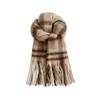 Plush Plaid Wool Scarf Tassel Cape Wraps Warm Winter Cashmere Scarves  Student
