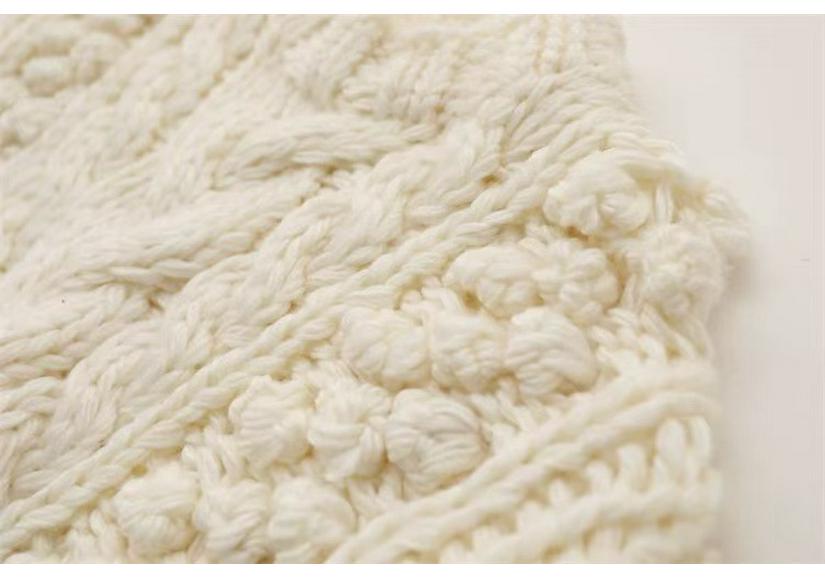 Autumn/Winter Korean Style Chunky Cable Knit Round Neck Cardigan Sweater
