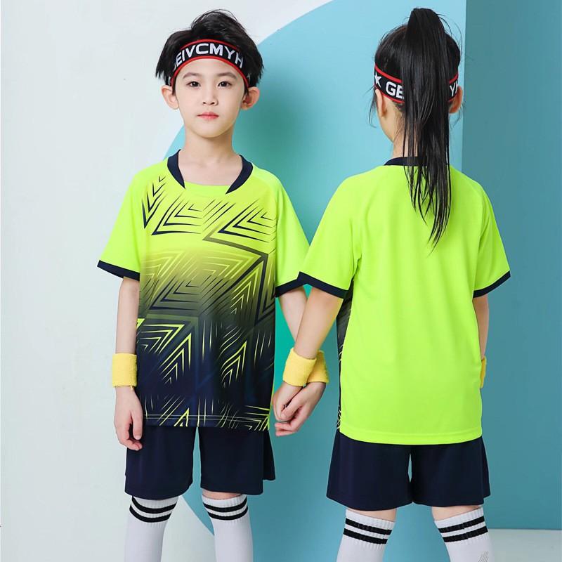 Kids Soccer Jersey Set Short Sleeve Team Uniform Boys Girls Kindergarten School Sports Performance