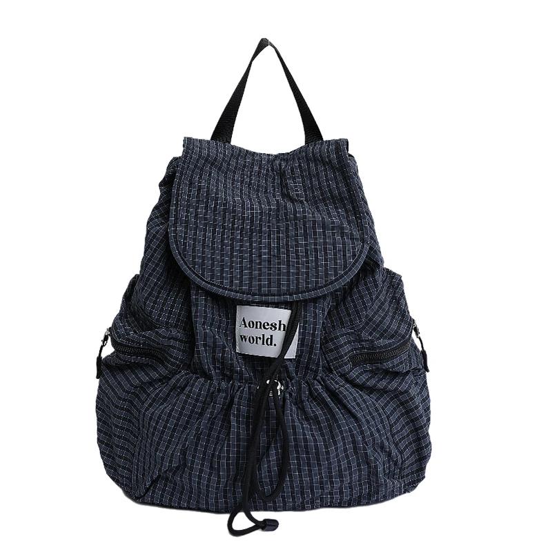 

Fashi Casual Plaid Nyl Large Capacity Sweet Backpacks 2026 High Quality Retro Classic Style Portable School Bags for Women