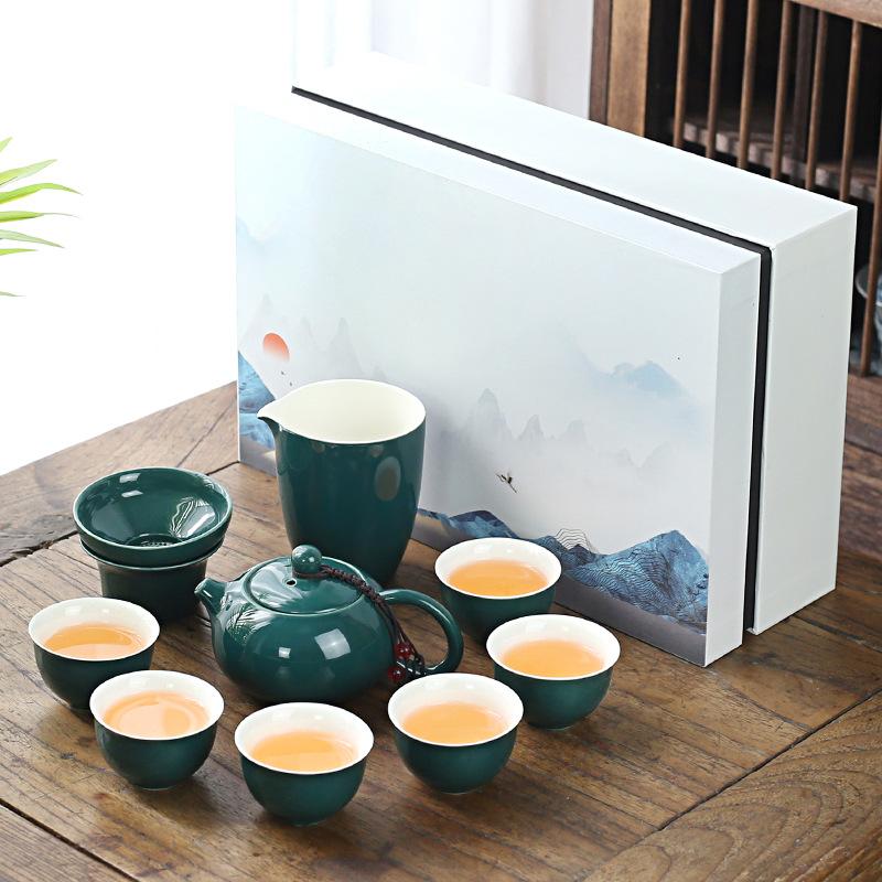 

Роскошный чайный набор для кунг-фу с подарочной коробкой, полный домашний набор для гостей, деловые праздничные подарки