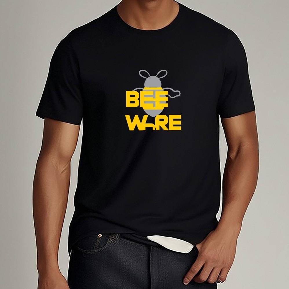 BEE WARE T-Shirt Bold Yellow Graphic with Bee Graphic Tee Unisex Shirt Unisex T-Shirt M