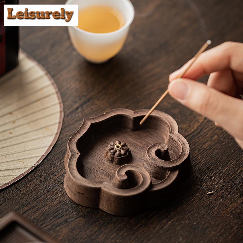 Sandalwood Ruyi Incense Holder Mist Smoking Steamers Incense Burners Consecrate Scented Aromatic Candles Censer Teaware Craft