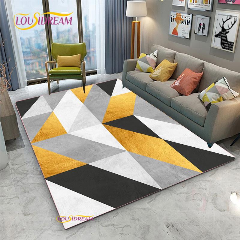 Klasické geometrické bohémské stylové noční koberce do ložnice, podlahová rohož do obývacího pokoje, koberec pod konferenční stolek a k pohovce, deka do ložnice, velký koberec
