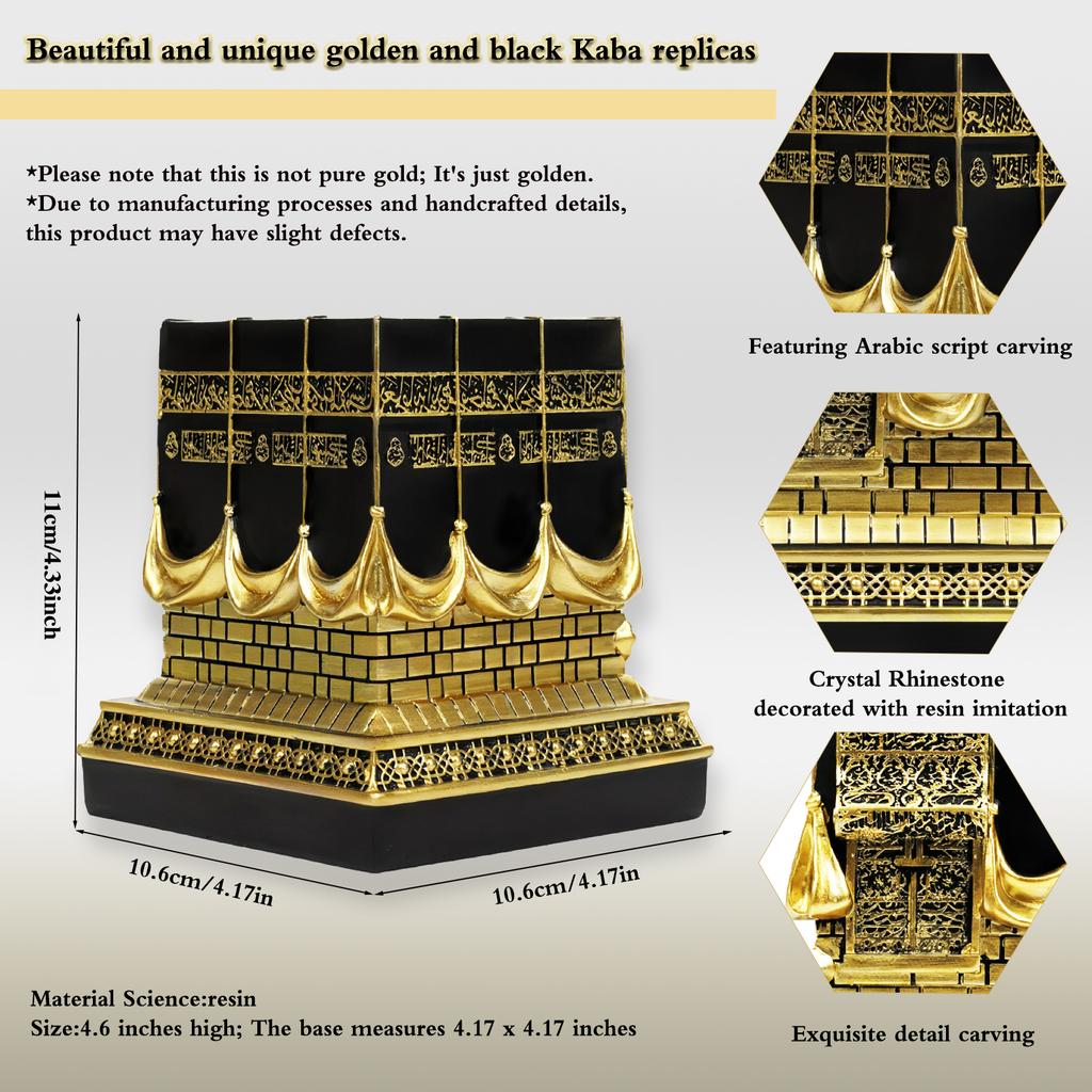 Modelo Réplica Kaba Islámica Adorno de Mesa para el Hogar Figurilla Arte Decoración Artesanía para Oficina Estante Chimenea Fiesta Dormitorio Sala de Estar
