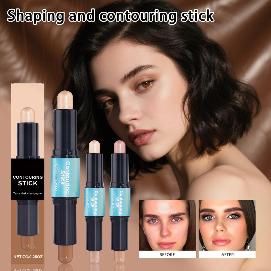2in1 Facial Shaping And Contouring Stick, Contouring Cream, Concealer Three Dimensional Stick,1pc,