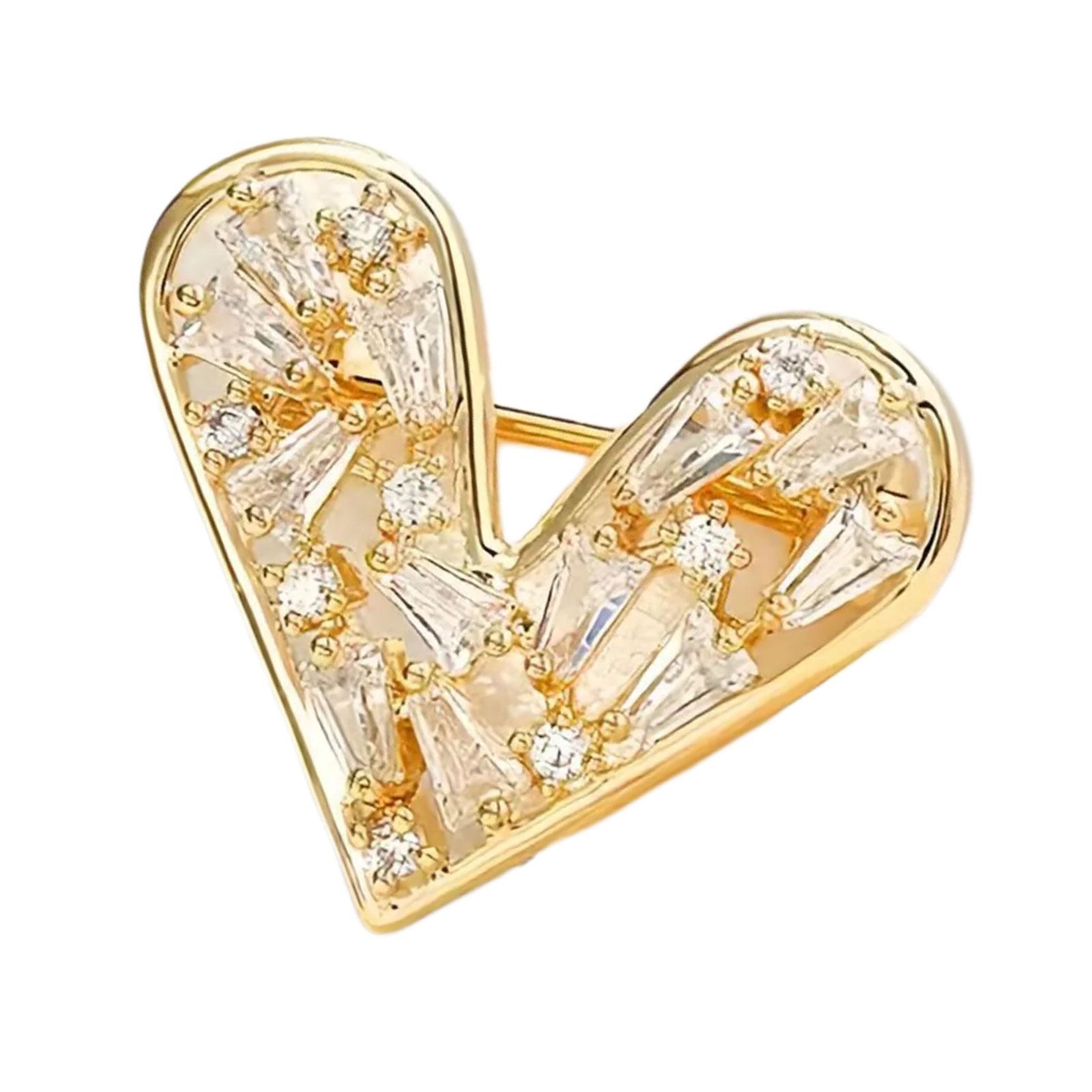 

Elegant And Sturdy Alloy Heart Brooch Decorated With Brilliant Zircon To Any Outfits