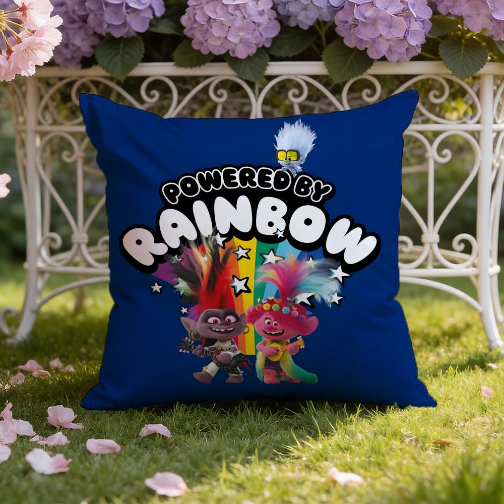 Anime T-TrollsS Cartoon Cushion Cover Home & Car Dual-Scene Pillow Cover: Reversible for Premium Comfort