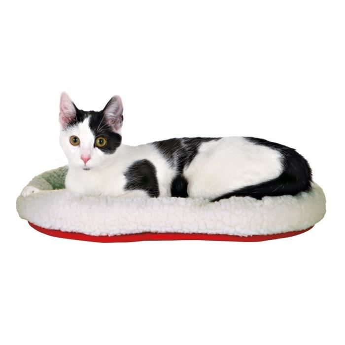Lit douillet réversible - TRIXIE - 47 × 38 cm - Blanc et rouge - Pour chat