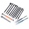 14 Pcs Electronics Repair Tool Kit Spudger Screen Breaker Brush Straight Bend Tweezers Set for Mobile Phone PCB Solder