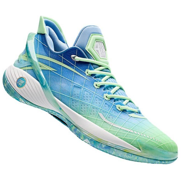 Anta Lightweight Series Comfortable Simple Shock Absorption Non-Slip Low-Top Basketball Shoes Men Sneakers Blue Green 112421614-4