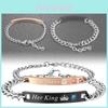 Elegant Alloy Geometric Couple Bracelets Fashionable Valentine's Day Gift