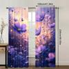 2pc,  Window Curtains Blue & Purple Flowers Light Filter Spring Party & Holiday Decor Perfect for Carnival Decor