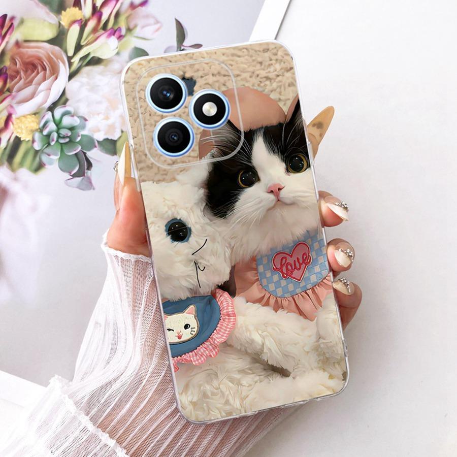 

For Honor X8d 2026 Case Soft Silicone TPU Protective Cute Cats Cartoons Painted Phone Case For HonorX8d X 8d Cover Coque Honor X8d