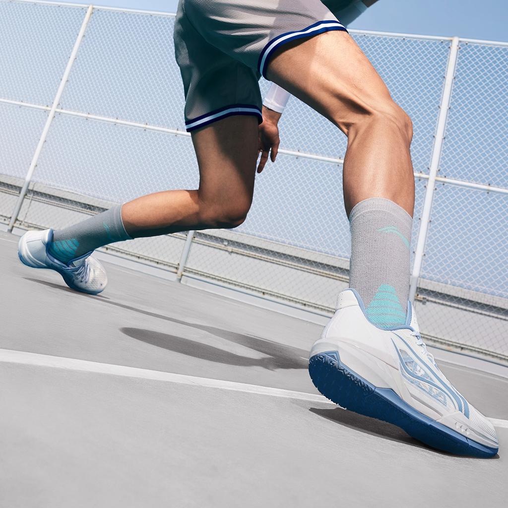 Chaussures de Basketball Li Ning Light Speed 3 Homme Coupe Basse Blanc Bleu ABPV005-4