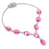 Přírodní růžový rubelit Drahokam 925 Sterlingového stříbra Šperky Náhrdelník 18" ASN-5902