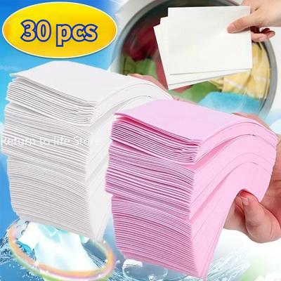 30 compresse per bucato, detersivo concentrato in polvere, sapone per bucato, lavatrice, fogli per la pulizia dei vestiti, detersivo