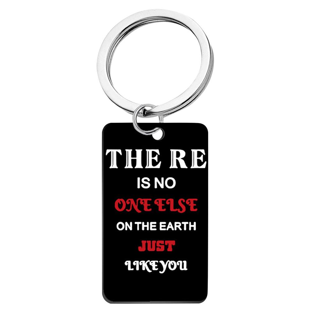 Stainless Steel Inspirational Quote Keychain There Is No Elevator To Success You Have To Take The Stairs Motivational Key Ring Durable Metal Pendant