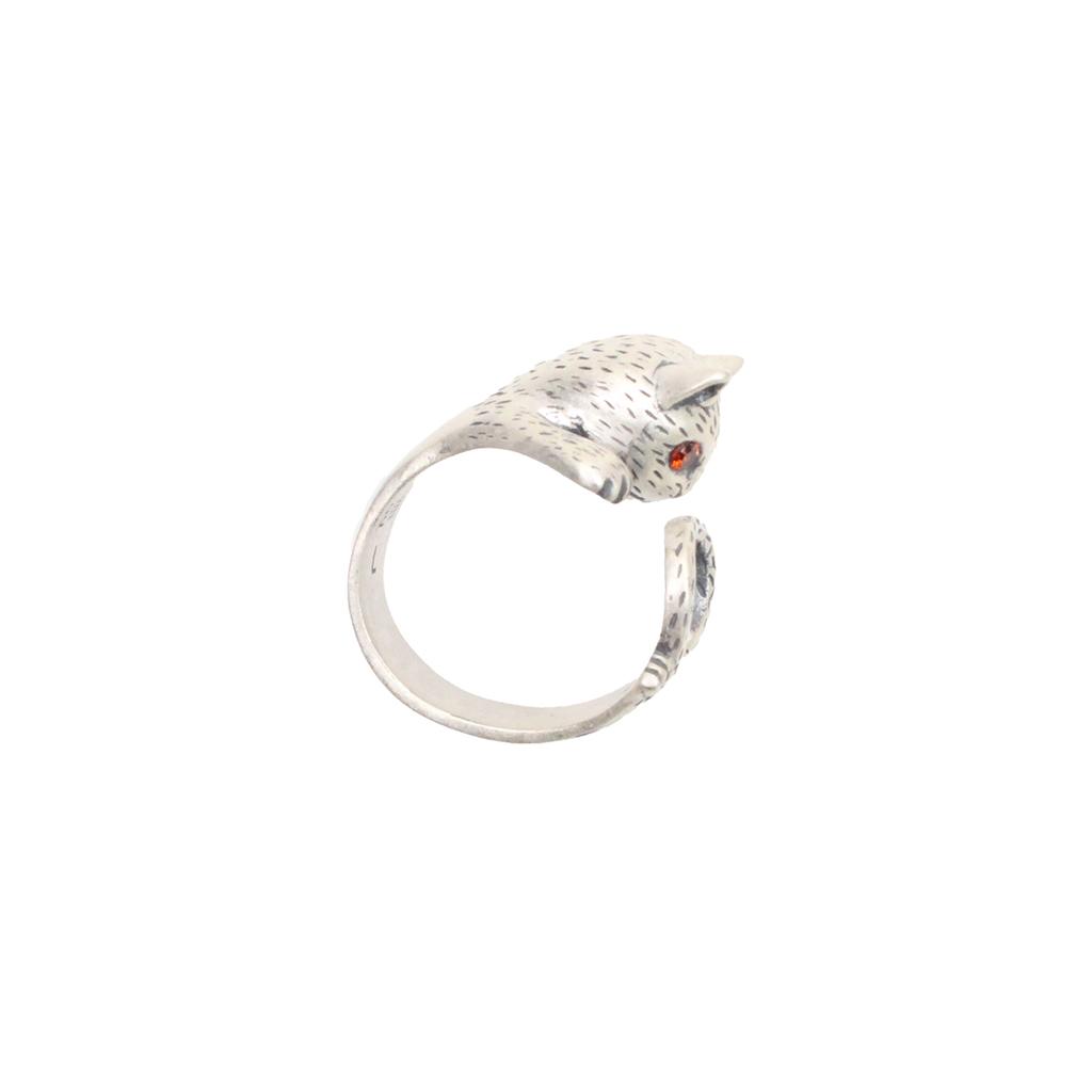 Bien Vetu 925 Silver Cat Open Ring