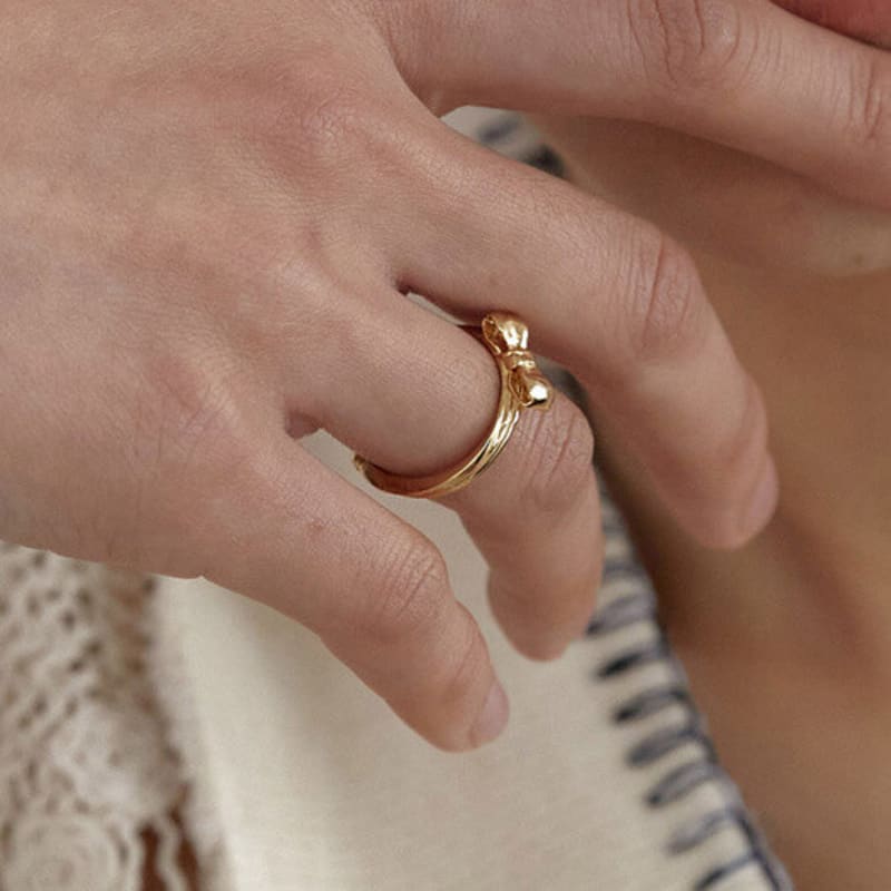 clemence jewelry mini ribbon ring R021_S&M