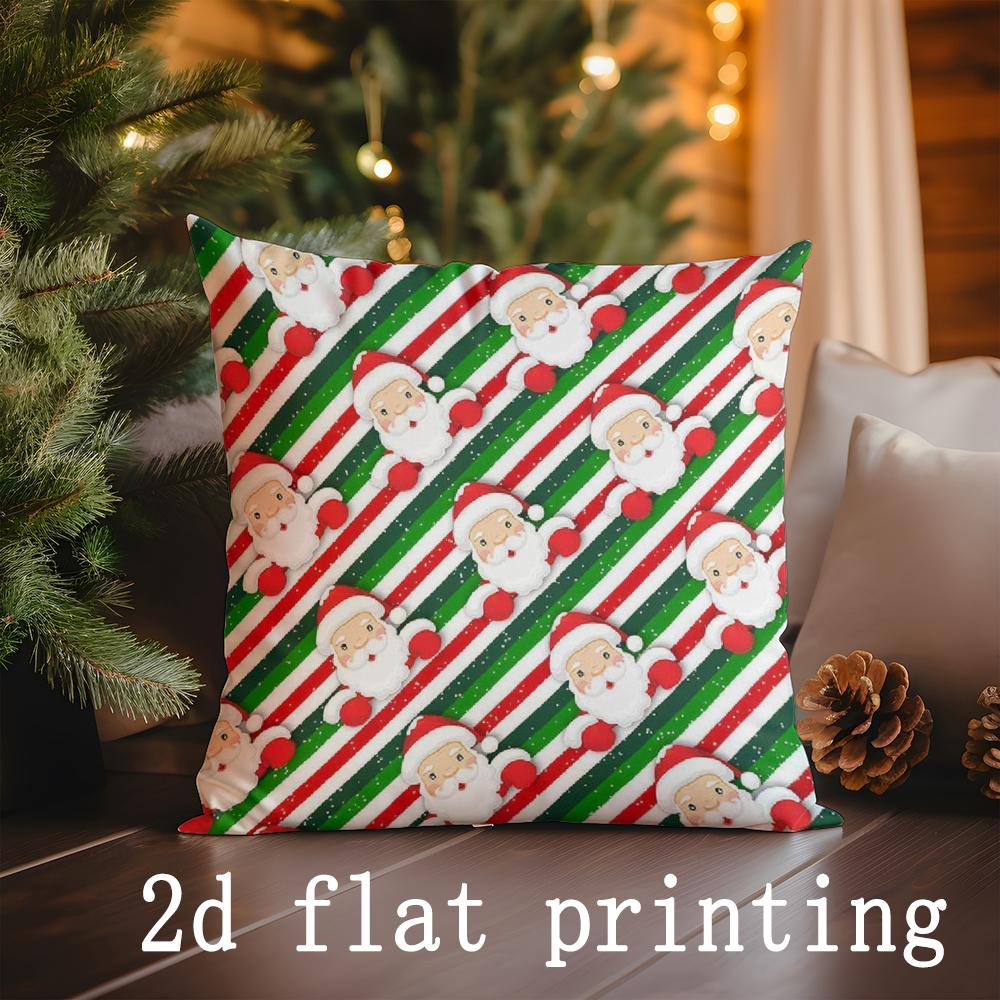 Home Decor Christmas Patterned Pillow Covers Suitable For Sofa Bedroom Car Pillow Cover Cushion Rectangular Back Cushion