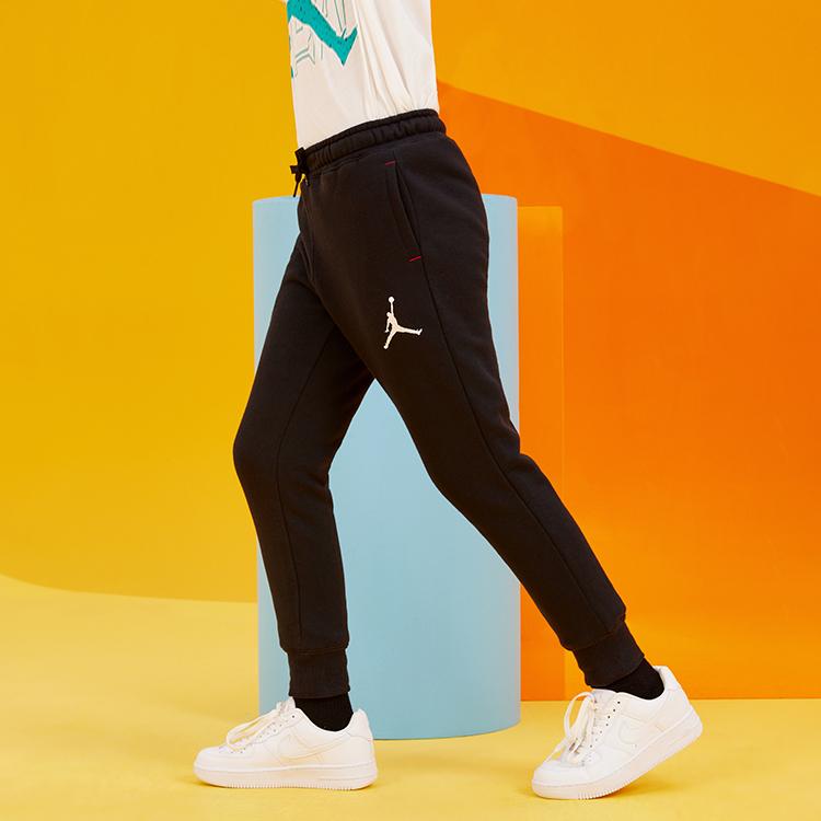 Jordan Kids Casual Running Solid Color Fleece Knit Sports Pants Kids bottoms Black JD2032188GS-001