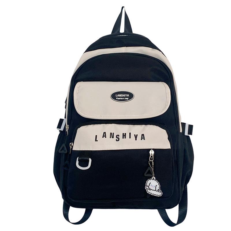 Korean Version of Simple Primary School Schoolbag Female Junior High School High School Light Leisure Backpack Outdoor Travel Large Capacity Backpack