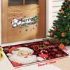 Anti-Slip Washable Christmas Kitchen Mat Waterproof Absorbent for Entryway Bathroom Santa Pattern Home Holiday Floor Mat