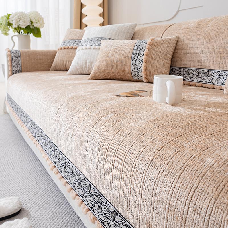 1pc Chenille Sofa Cushion, Anti-Cat Scratch,All Seasons Use, Durable, Suitable for Living Room, Bedroom, Office Decoration Sofa Protector