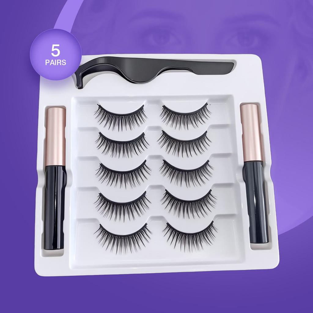 New Invisible Magnetic Eyeliner Liquid False Eyelashes - Celebrity Recommended, No Sagging, Easy To Wear