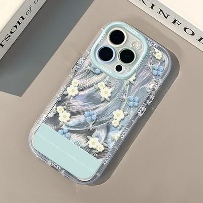 Custodia per Telefono Cellulare IPhone15promax Bouquet Fiori Spezzati 14 Trasparente per Apple 16pro Custodia Crema Piuma 12