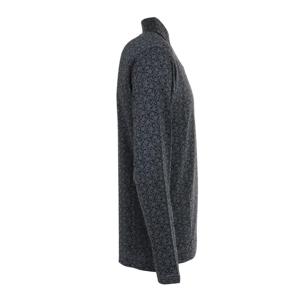 FootJoy Modern Classic Sketch Flower Print Long Sleeve Golf Shirt, Men's, Black, Size M (FJ-F23-S03)