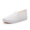 Versatile Women's White Slip-on Shoes - Autumn/Winter Flat Leather Sneakers for Nurses and Students