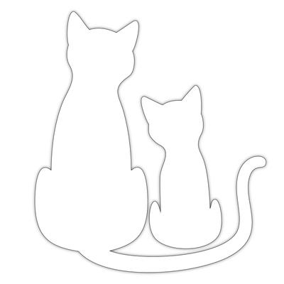 Original Design Store Cat Silhouette Sticker, Resistant, Outdoor Weather Resistant 3.4 Years, Cat Seal, Car, Waterproof, Glossy, White, White