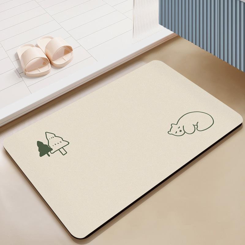Modern Simple Wind Milk Color Household Diatom Mud Mat Simple Advanced Sense Bathroom Mat Non-slip Absorbent Mat