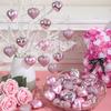 24 pcs Heart Shaped Plastic Ornaments for Christmas Tree and Valentine Party Featuring Electroplated Coating for Festive Use