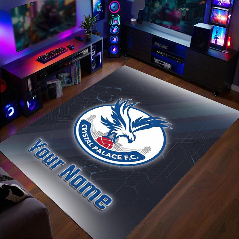 Crystal Velvet Rug Crystal Palace Print Custom Name Text Floor Mat Home Decor