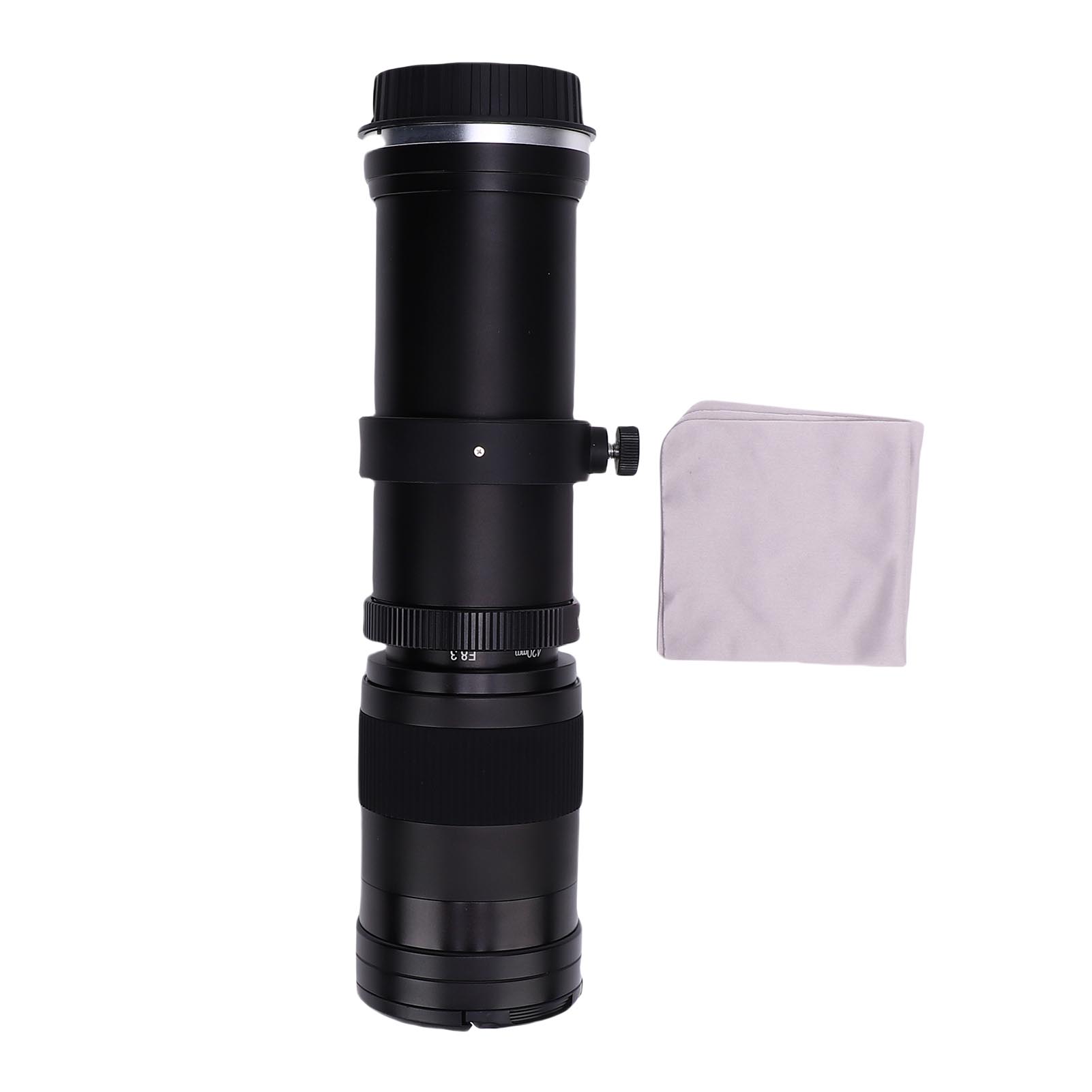 420 800mm F8.3 Teleobiektyw Zoom Pasuje do Aparatów z Mocowaniem EF EF S Ręczne Ustawianie Ostrości Obiektyw Aparatu Stop Aluminium Szkło Optyczne czarny