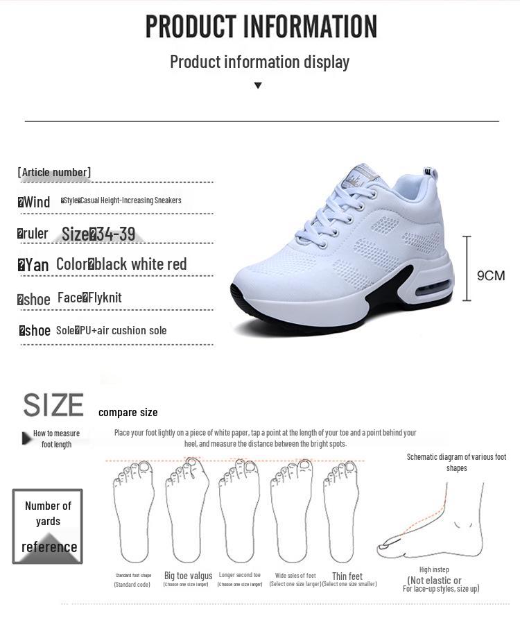 Women's 2020 Fly-Knit Height-Increasing Casual Sneakers
