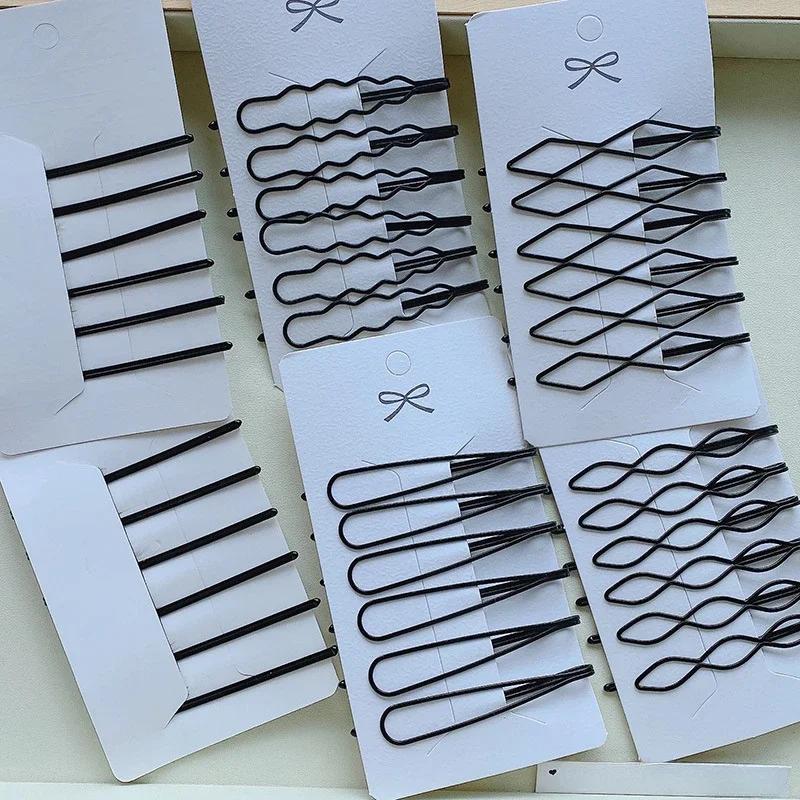 6pc Retro Black Hairpin Hair Claws Clips for Girls Women Kids Childs Ladies Crab Korean Wedding Party Gift Hair Accessories