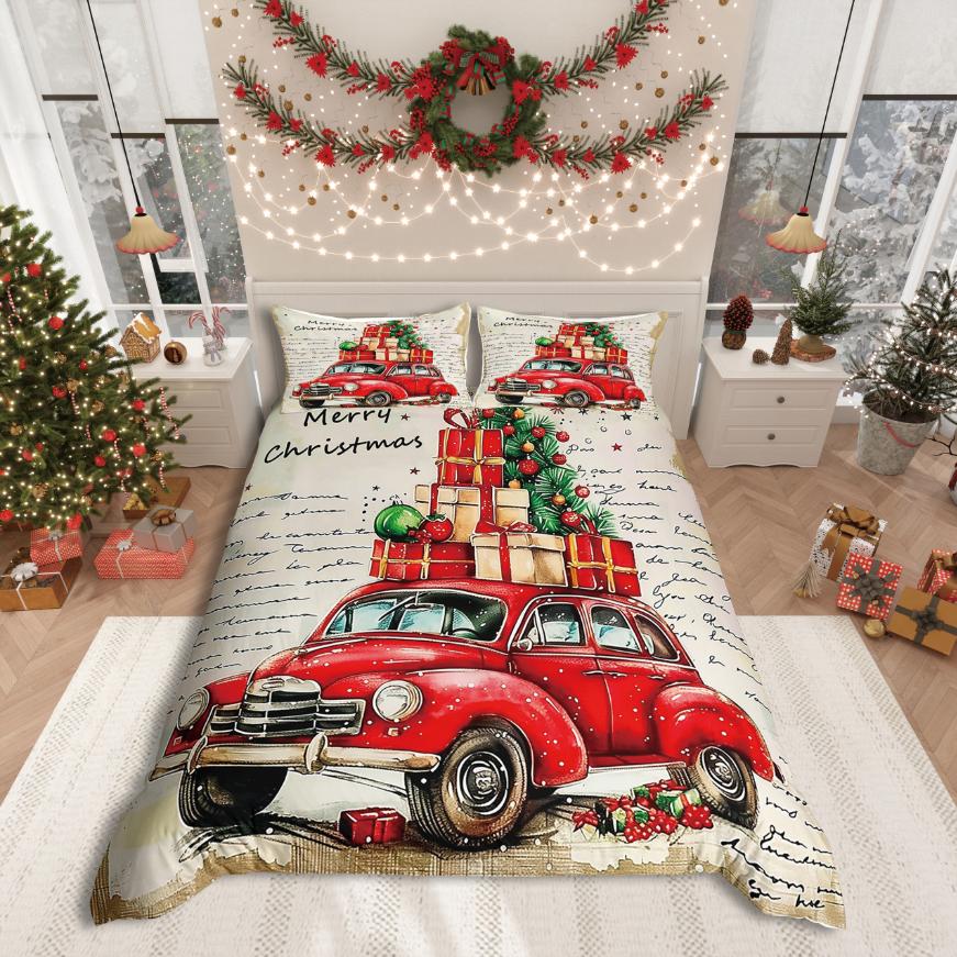 Homewish Merry Christmas Duvet Cover SetFestival Xmas For Girls Bedding SetHappy New Year Decor