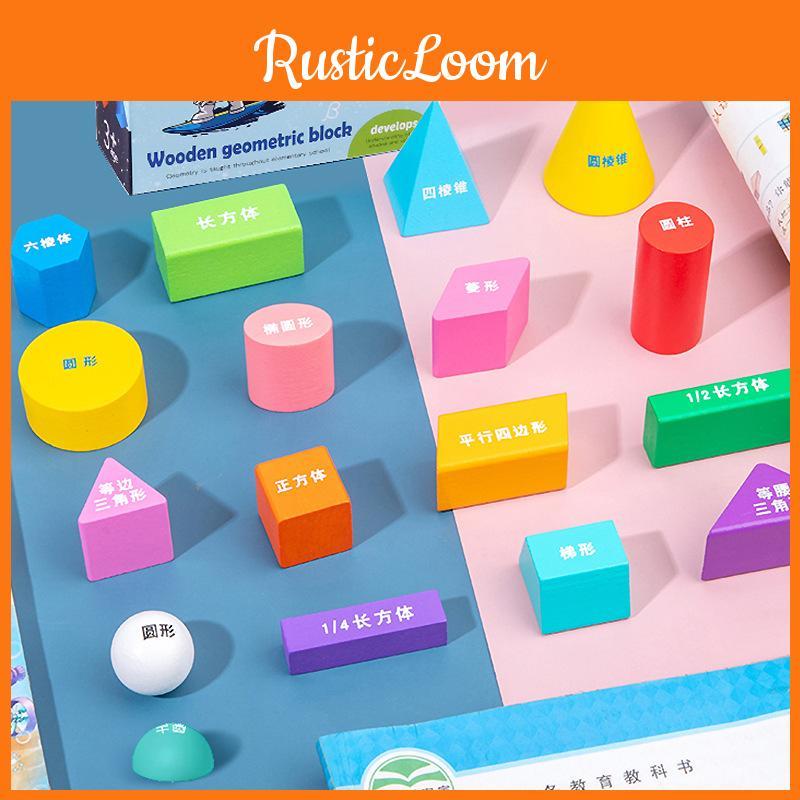 Shape Wooden Educational Blocks For Kids Brain Development And Learning Visual