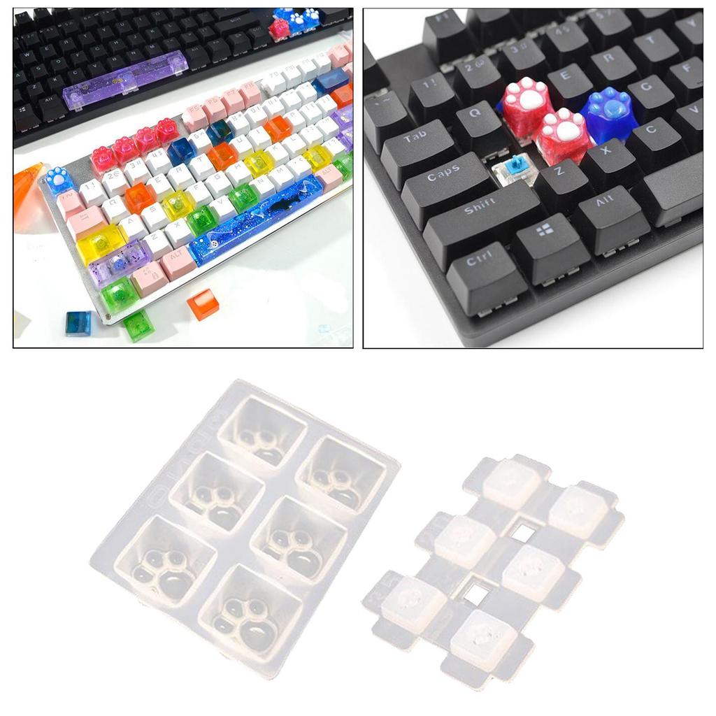 Durable Silicone Mechanical Keyboard DIY Shape Keycaps Cat Claw, ESC, Tab, Caps