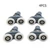 4 Twin Shower Door Rollers for Bottom Track Sliders Compatible with 19mm to 27mm Wheel Diameter and 4mm to 6mm Glass Thickness