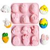 1pc 2025 Easter Bunny Silicone Mold 3D Egg Chocolate Mould Jelly Pudding Cute Rabbit Shape Easter Party Cake Decorating Tool