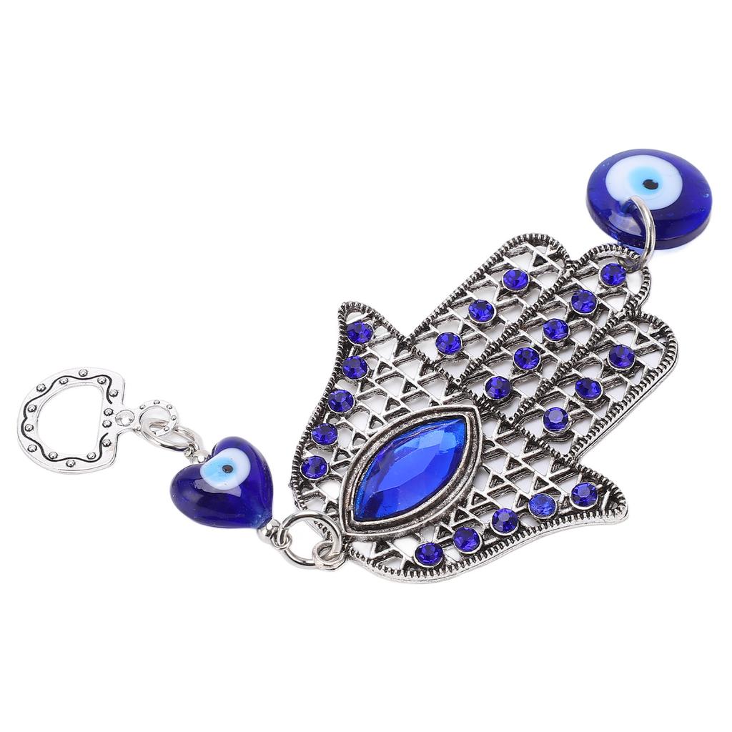 Blue Eye Ornament Hollow Out Retro Good Luck Evil Eye Decor Elegant Alloy Glass Evil Eye Wall Decor for Home Decoration