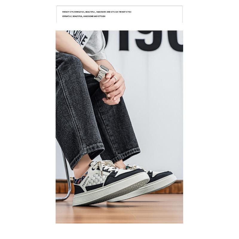 Men Soft Sole Breathable Skate Board Shoes, Student Daily Casual Athletic Sneakers