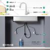 Faustina Kitchen Kitchen Mixer Tap with 3 Water Flow Detergent Stainless Steel Kitchen Faucet, Modes, Pull-Out Hose, Built-in Push-Type Dispenser,